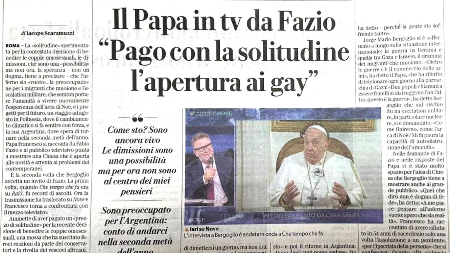 Bergoglio E Fabio Fazio Un Valzer Insopportabile Dominanostra It